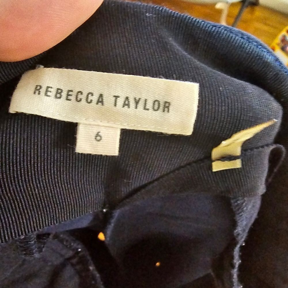 Rebecca Taylor Wide Leg Crop Pants Womens Size 6 Navy Blue - Picture 7 of 8